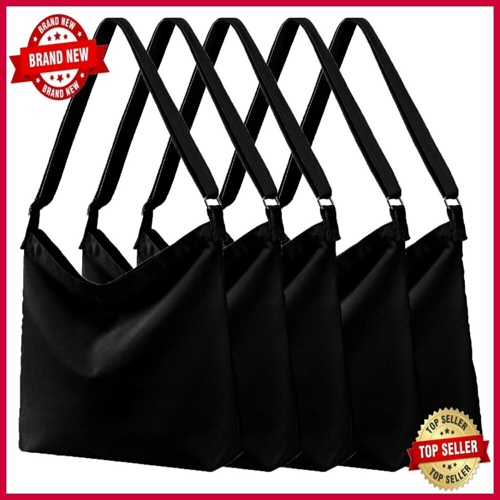 Large Canvas Tote Bag with Adjustable Crossbody Strap, Zipper Closure